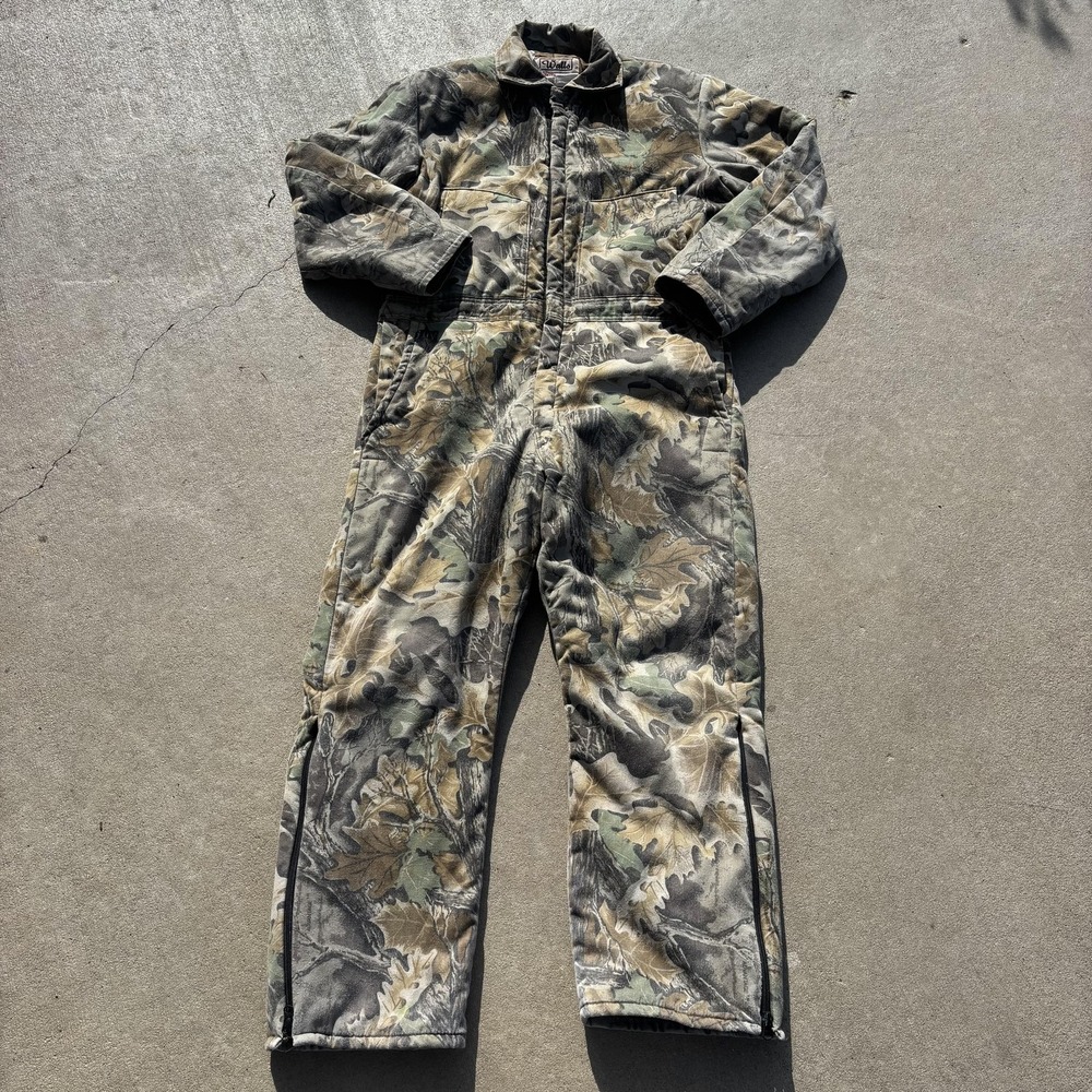 Vintage Walls Coveralls Mens Large Camo Hunting Blizzard Pruf Insulated USA 90s